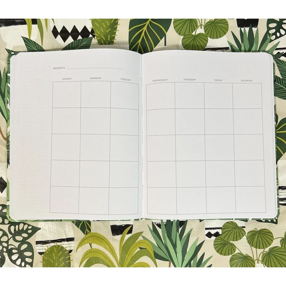 Monstera Leaf 12 Month Undated Weekly and Monthly Planner Green Hardcover